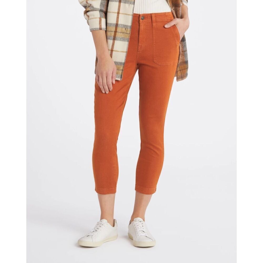✨STUDIO BLUE Sophia Utility Cropped Burnt Orange Sz 27 Pants✨